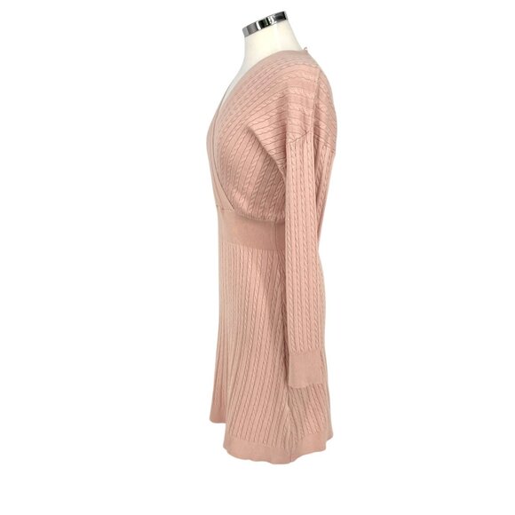 Lucky Brand Blush Cable Knit Sweater Dress Pink Size Petite Medium NWT - Picture 6 of 13